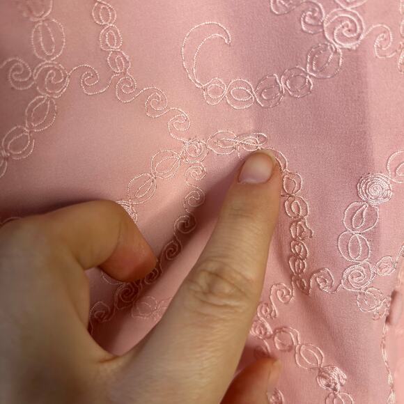 GOLDEN ROSE Vintage Top Sheer Pink Embroidered Romantic Feminine Ethereal Fairy - Picture 8 of 8